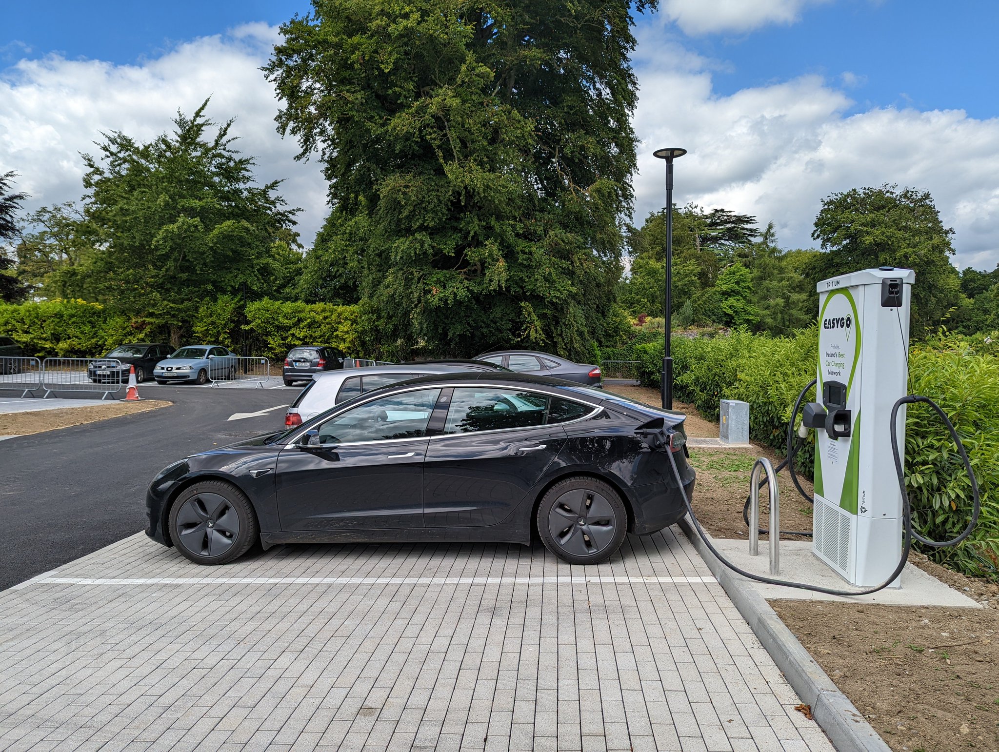 Tesla charging at EasyGo DC charger at Mount Juliet Estate